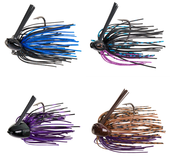 Fishing Jig Tungsten Grass Head Swim hook Wire-Tied Black & Blue Skirt Lure 
